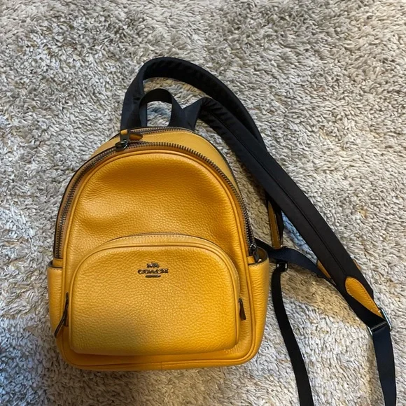 Coach Mustard Leather Backpack - Picture 1 of 5